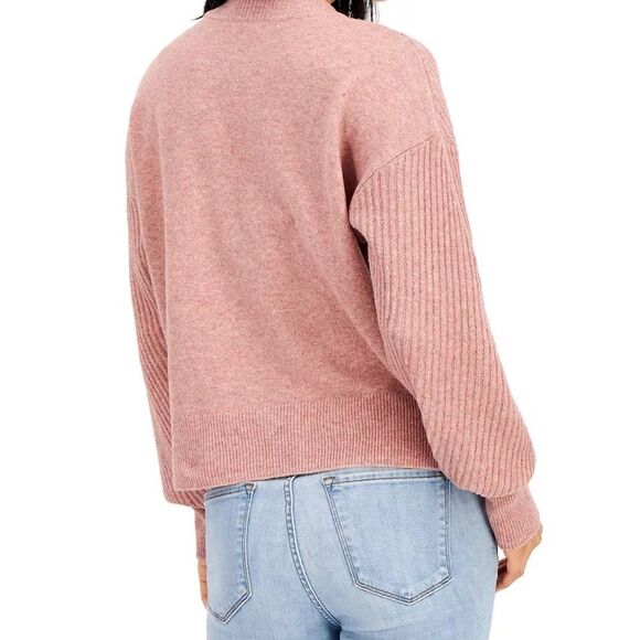 HOOKED UP BY IOT women Juniors' Mossy Choker Sweater rose XS - Picture 5 of 14